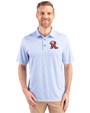 Frisco RoughRiders Cutter & Buck Pike Double Dot Print Stretch Mens Big and Tall Polo Tour Blue Front
