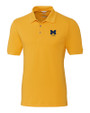 Michigan Wolverines Alumni Cutter & Buck Advantage Eco Tri-Blend Pique Mens Big and Tall Polo College Gold Mannequin