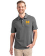 Michigan Wolverines Alumni Cutter & Buck Advantage Eco Tri-Blend Pique Mens Big and Tall Polo Elemental Grey Front