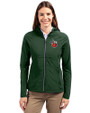 Fort Wayne TinCaps Cutter & Buck Adapt Eco Knit Hybrid Recycled Womens Full Zip Jacket Hunter Green Front