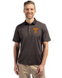 Tennessee Volunteers Cutter & Buck Virtue Eco Pique Micro Stripe Recycled Mens Big & Tall Polo Black/Elemental Grey Front