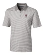 Texas Tech Red Raiders Alumni Cutter & Buck Forge Tonal Stripe Stretch Mens Big and Tall Polo Polished Medium Gray Mannequin