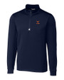 Texas Longhorns Alumni Cutter & Buck Traverse Stretch Eco Quarter Zip Mens Big and Tall Pullover Liberty Navy Mannequin