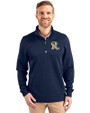 Frisco RoughRiders Cutter & Buck Traverse Stretch Eco Quarter Zip Mens Big and Tall Pullover Liberty Navy Front