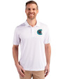 Charlotte Knights Cutter & Buck Prospect Eco Textured Stretch Recycled Mens Big & Tall Polo White Front