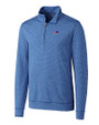 Buffalo Bills Cutter & Buck Shoreline Heathered Quarter Zip Mens Big and Tall Pullover Tour Blue Heather Mannequin