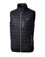 Texas Longhorns Alumni Cutter & Buck Rainier PrimaLoft® Mens Big and Tall Eco Insulated Full Zip Puffer Vest Dark Navy/Silver Mannequin