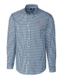 Texas Longhorns Alumni Cutter & Buck Easy Care Stretch Gingham Mens Big and Tall Long Sleeve Dress Shirt Liberty Navy Mannequin
