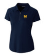 Michigan Wolverines Alumni Cutter & Buck Forge Stretch Womens Short Sleeve Polo Liberty Navy Mannequin