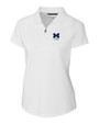 Michigan Wolverines Alumni Cutter & Buck Forge Stretch Womens Short Sleeve Polo White Mannequin