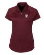Texas A&M Aggies Alumni Cutter & Buck Forge Stretch Womens Short Sleeve Polo Bordeaux Mannequin