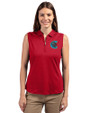 Charlotte Knights Cutter & Buck Forge Stretch Womens Sleeveless Polo Cardinal Red Front