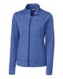Buffalo Bills Cutter & Buck Shoreline Heathered Womens Full Zip Jacket Tour Blue Heather Mannequin