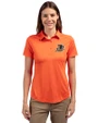 Durham Bulls Cutter & Buck Prospect Eco Textured Stretch Recycled Womens Short Sleeve Polo College Orange Front