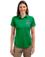 Hartford Yard Goats Cutter & Buck Prospect Eco Textured Stretch Recycled Womens Short Sleeve Polo Kelly Green Front