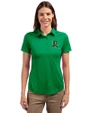 Dayton Dragons Cutter & Buck Prospect Eco Textured Stretch Recycled Womens Short Sleeve Polo Kelly Green Front