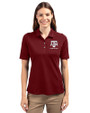 Texas A&M Aggies Alumni Cutter & Buck Virtue Eco Pique Recycled Womens Polo Bordeaux Front