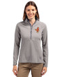 Memphis Redbirds Cutter & Buck Adapt Eco Knit Stretch Recycled Womens Half Zip Pullover Polished Medium Gray Front