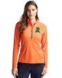 Dayton Dragons Cutter & Buck Adapt Eco Knit Stretch Recycled Womens Half Zip Pullover College Orange Front