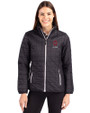 Ohio State Buckeyes Alumni Cutter & Buck Rainier PrimaLoft®  Womens Eco Insulated Full Zip Puffer Jacket Black Front