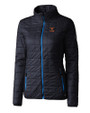 Texas Longhorns Alumni Cutter & Buck Rainier PrimaLoft®  Womens Eco Insulated Full Zip Puffer Jacket Dark Navy Mannequin