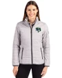 Gwinnett Stripers Cutter & Buck Rainier PrimaLoft®  Womens Eco Insulated Full Zip Puffer Jacket Polished Medium Gray Front
