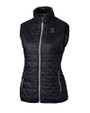 Texas Longhorns Alumni Cutter & Buck Rainier PrimaLoft® Womens Eco Insulated Full Zip Puffer Vest Dark Navy/Silver Mannequin