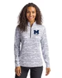 Michigan Wolverines Alumni Cutter & Buck Traverse Stretch Eco Camo Print Quarter Zip Womens Pullover Charcoal Front
