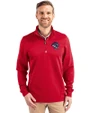 Binghamton Rumble Ponies Cutter & Buck Traverse Stretch Eco Quarter Zip Mens Pullover Red Front