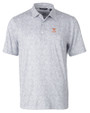 Texas Longhorns Alumni Cutter & Buck Pike Constellation Print Stretch Mens Polo Polished Medium Gray Mannequin