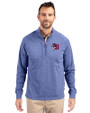 Buffalo Bisons Cutter & Buck Adapt Eco Knit Heather Mens Quarter Zip Pullover Tour Blue Heather Front