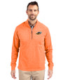 Akron RubberDucks Cutter & Buck Adapt Eco Knit Heather Mens Quarter Zip Pullover College Orange Heather Front