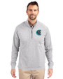 Charlotte Knights Cutter & Buck Adapt Eco Knit Heather Mens Quarter Zip Pullover Polished Heather Front