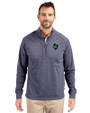 Hillsboro Hops Cutter & Buck Adapt Eco Knit Heather Mens Quarter Zip Pullover Navy Blue Heather Front