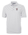 Texas Tech Red Raiders Alumni Cutter & Buck Virtue Eco Pique Stripe Recycled Mens Polo Polished Medium Gray Mannequin