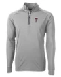 Texas Tech Red Raiders Alumni Cutter & Buck Adapt Eco Knit Stretch Recycled Mens Quarter Zip Pullover Polished Medium Gray Mannequin