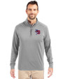 Buffalo Bisons Cutter & Buck Adapt Eco Knit Stretch Recycled Mens Quarter Zip Pullover Polished Medium Gray Front