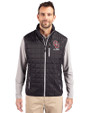Oklahoma Sooners Alumni (Patterns BL&EG) Cutter & Buck Rainier PrimaLoft® Mens Eco Insulated Full Zip Puffer Vest Black Front