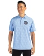 Lehigh Valley IronPigs Cutter & Buck Virtue Eco Pique Tile Print Recycled Mens Polo Atlas Light Blue Front