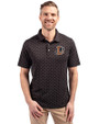 Durham Bulls Cutter & Buck Virtue Eco Pique Tile Print Recycled Mens Polo Black Front
