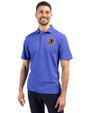 Durham Bulls Cutter & Buck Virtue Eco Pique Tile Print Recycled Mens Polo Chelan Blue Front