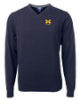 Michigan Wolverines Alumni Cutter & Buck Lakemont Tri-Blend Mens V-Neck Pullover Sweater Liberty Navy Mannequin