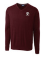 Texas A&M Aggies Alumni Cutter & Buck Lakemont Tri-Blend Mens V-Neck Pullover Sweater Bordeaux Mannequin