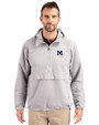 Michigan Wolverines College Vault Cutter & Buck Charter Eco Recycled Mens Anorak Jacket Polished Medium Gray Front