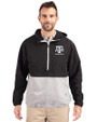 Texas A&M Aggies Alumni Cutter & Buck Charter Eco Recycled Mens Anorak Jacket Black/Polished Front
