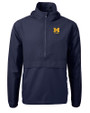 Michigan Wolverines Alumni Cutter & Buck Charter Eco Recycled Mens Anorak Jacket NVBU_MANN_HG 