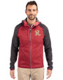 Frisco RoughRiders Cutter & Buck Mainsail Full Zip Hooded Mens Jacket Cardinal Red Heather/Charcoal Heather Front