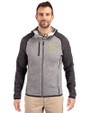 Frisco RoughRiders Cutter & Buck Mainsail Full Zip Hooded Mens Jacket Polished Heather/Charcoal Heather Front