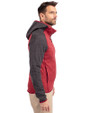 Albuquerque Isotopes Cutter & Buck Mainsail Full Zip Hooded Mens Jacket Cardinal Red Heather/Charcoal Heather Side