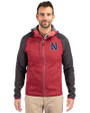 Nashville Sounds Cutter & Buck Mainsail Full Zip Hooded Mens Jacket Cardinal Red Heather/Charcoal Heather Front